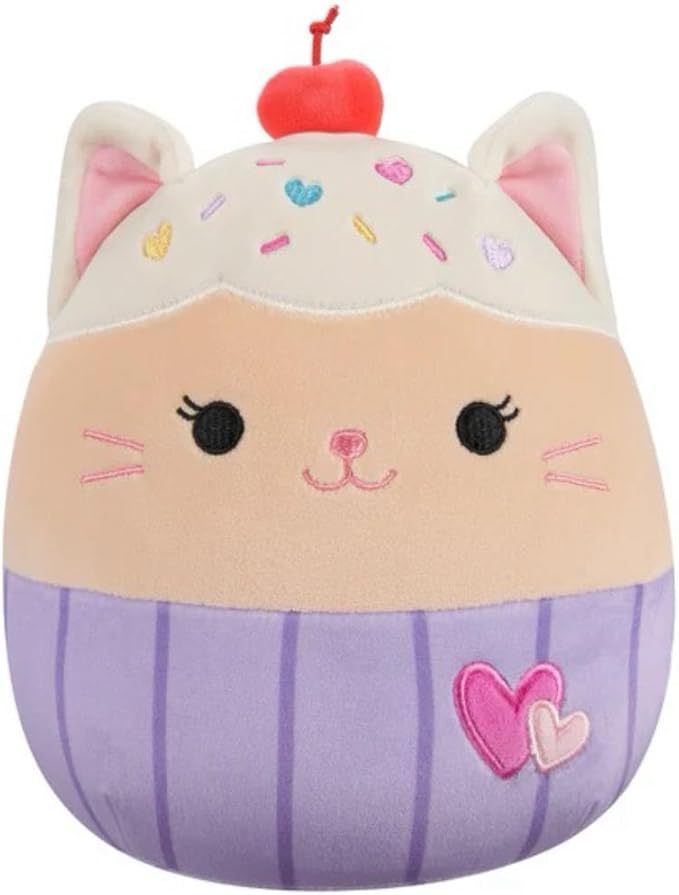 Squishmallows 2025 Original 8-Inch Valentine Squad Plush - Collectible Soft & Squishy Mini Stuffed Animal Toy - Add to Your Squad - Gift for Kids, Girls & Boys (Miriam The Cupcake Cat)