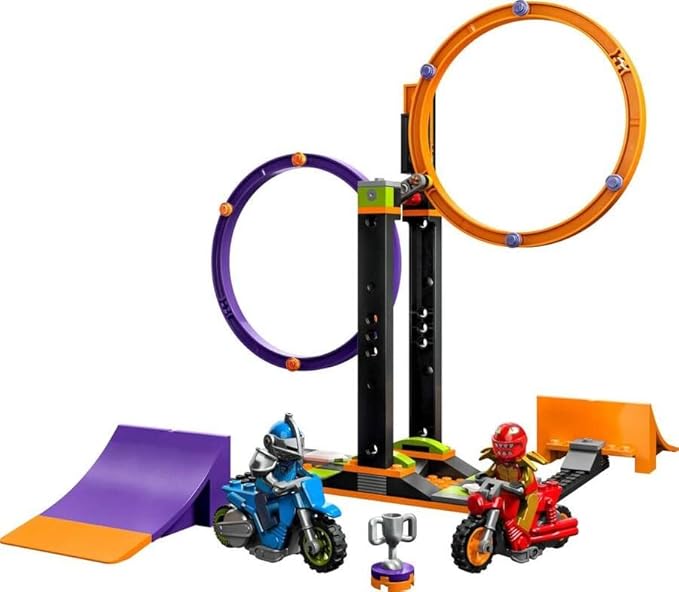 LEGO 60360 City Stuntz The Stunt Challenge: Rotating Circles, Events for 1 or 2 Players with Motorcycle, Toy for Kids, Boys and Girls from 6 Years Old