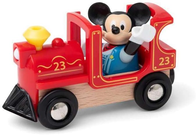 BRIO Disney Mickey Mouse & Engine Train Set - Perfect Toy for Kids Age 3 Years and Up | Multicolor | Compatible with All BRIO Railway Toys | Develops Important Skills | Child Safe