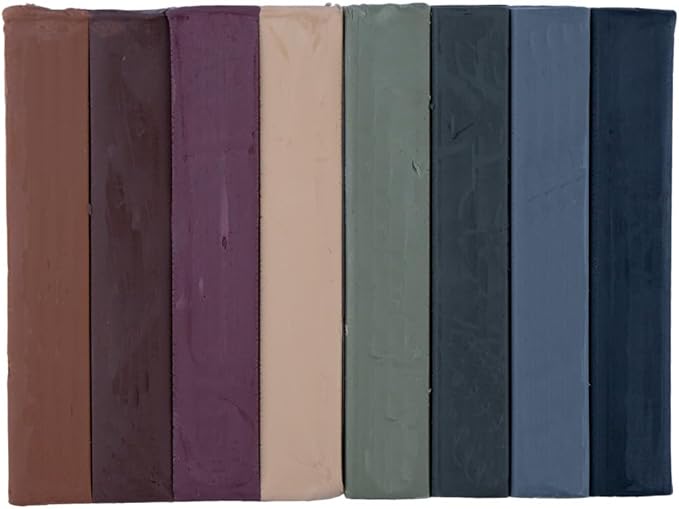 Craft County Modeling Clay – 1 lb (Eight Assorted Color Bars) – Use for Claymation, Models, and Stop Motion (Neutrals)