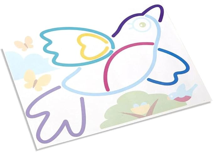 Melissa & Doug Rainbow Cord Picture & Pattern Maker Draw with Cords – 39 Cords, 6 Double-Sided Cards to Trace