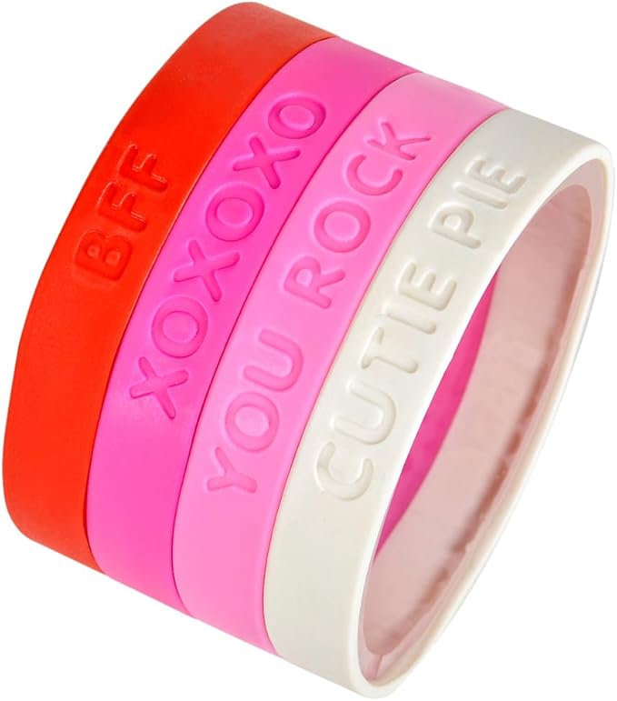 Rhode Island Novelty 8" Valentine's Rubber Bracelets - 24 Pieces
