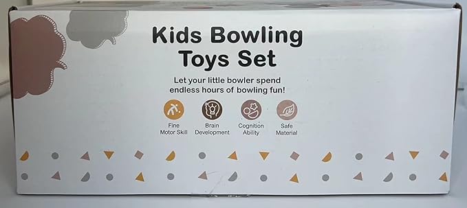 Nueplay Ages 18+ Months Toddler Learning Toys, Counting and Sorting Toys Kids Bowling Set, Animal Shape Puzzle and Bowling Game to Enhance Shape, Color, and Number Recognition, 1 Year Old Girl Gifts