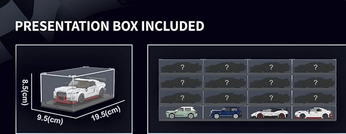 Mould King Speed Champion Nissan GTR Car Models Building Toys with Display Case, 27031 Model Car Kits Building Blocks, Race Car Building Sets, JDM Car Building Kits for Adults Kids 8+(356PCS)