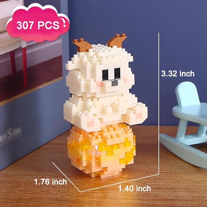 12 Mini Animals Building Blocks Sets Building Block Party Favor for Kids Small Zodiac Animals Pets Horse Dog Monkey Tiger Rabbit Dragon STEM Educational Toys for Boys Girls(Sheep)