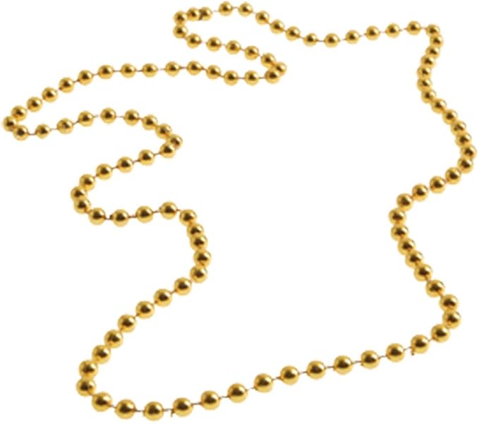 U.S. Toy JA426 Metallic Bead Necklaces, Gold