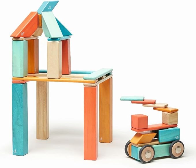 42 Piece Tegu Magnetic Wooden Block Set, Sunset, 1-99 years old