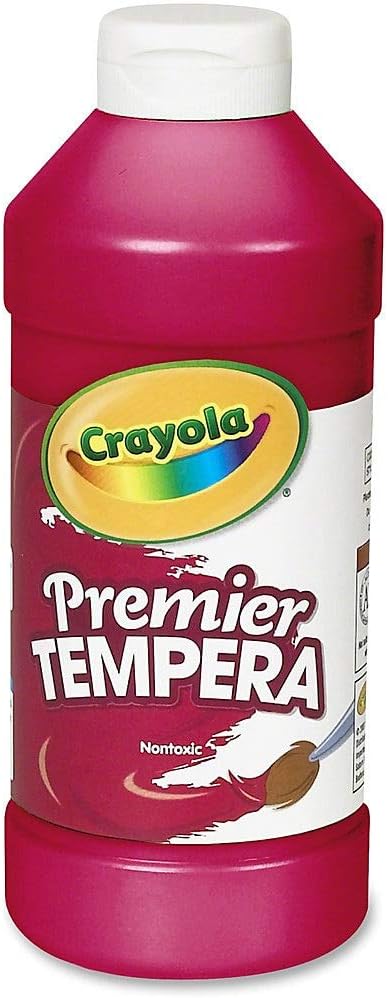 Crayola Premier Tempera Paint For Kids - Red (16oz), Kids Classroom Supplies, Great For Arts & Crafts, Non Toxic, Easy Squeeze Bottle