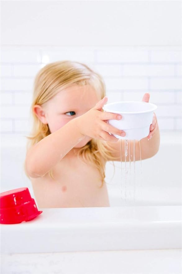 Ubbi Lighthouse Stacking Cups Bath Toys, Includes 6 Cups, Toddler Bathtub Toys, Dishwasher Safe Toddler Toys