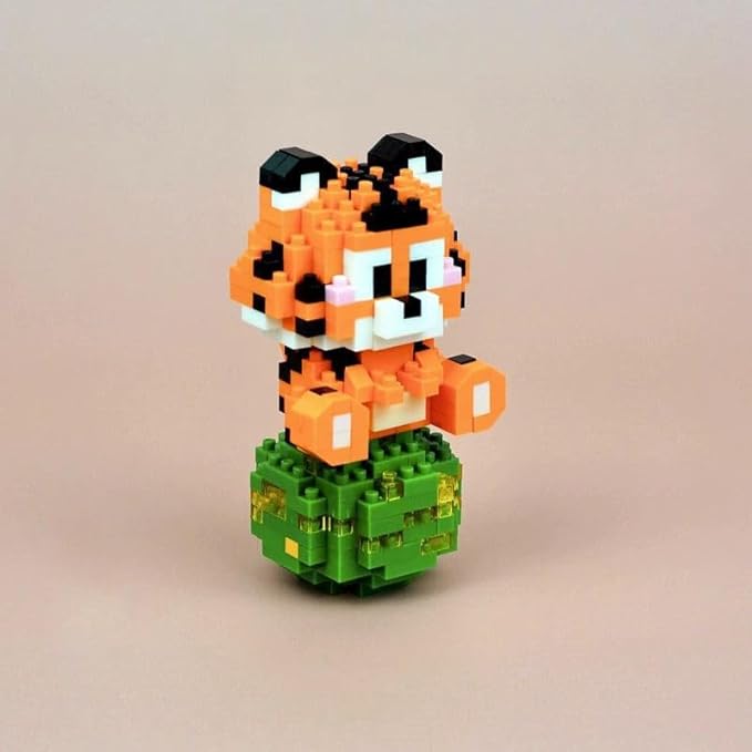 12 Mini Animals Building Blocks Sets Building Block Party Favor for Kids Small Zodiac Animals Pets Horse Dog Monkey Tiger Rabbit Dragon STEM Educational Toys for Boys Girls(Tiger)