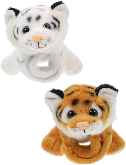 Kisangel 2pcs Wrist Hugger Plush Slap Bracelet Animals Huggables Plush Animals Slap Band Kids Party Favor(Assorted Color 1)
