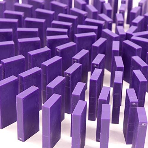 Bulk Dominoes Plastic Bulk 100pcs – Building and Stacking and Chain Reaction Toppling STEAM Toy Blocks for Kids (Purple)