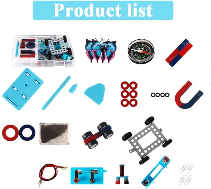 Science Experiment Magnets Set for Kids Electromagnet and Basic Circuit Tools Kit for School Lab Education Physics Projects DIY STEM Kit Educational Toys for Child