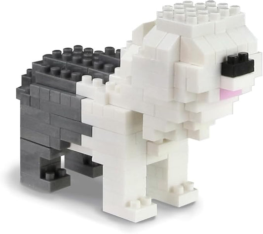 BOROLA Pet Dog Building Blocks Set Educational Toy Realistic Fun Animal Assembly Kit Toys Games(Old English Sheepdog Blocks)