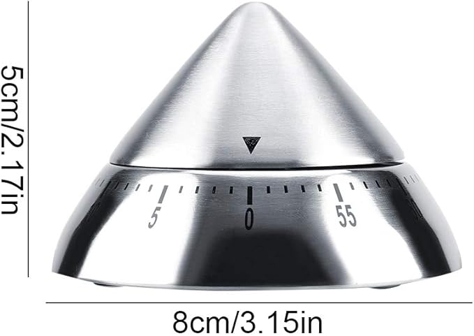 Kitchen Timers - Fashionable Stainless Steel 60 Minutes Count Down Mechanical Cooking Timer Silver - Kids Vintage Analog Colored Clock Bulk Alarm Mechanical Kitchen Decorative Anim (Silver)