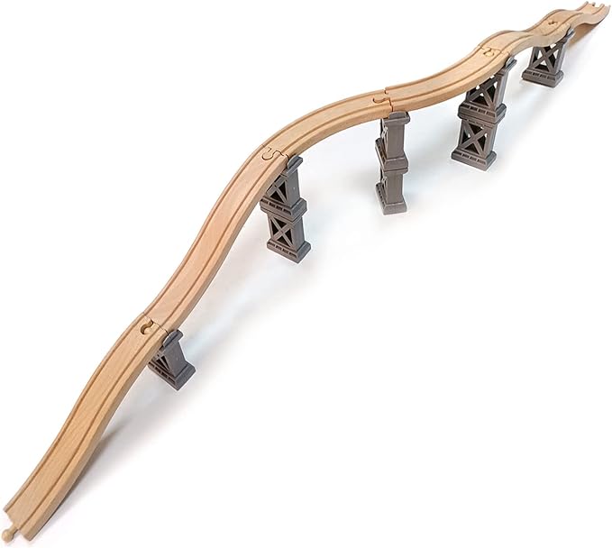 Wooden Train Bridges, Viaduct Bridge, Wooden Train Track Accessories, Wooden Train Track, Train Tracks Compatible with All Major Brands, Wooden Toys for Girls & Boys