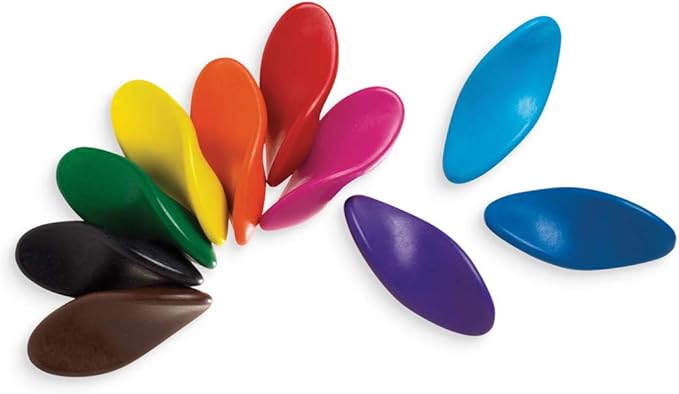 Ooly Ergonomic Erasable Crayons for Young Kids, 10 Colored Crayons in Bright Colors are Non-Toxic and Made from Eco-Friendly polymers, No Rolling Crayons for Young Kids