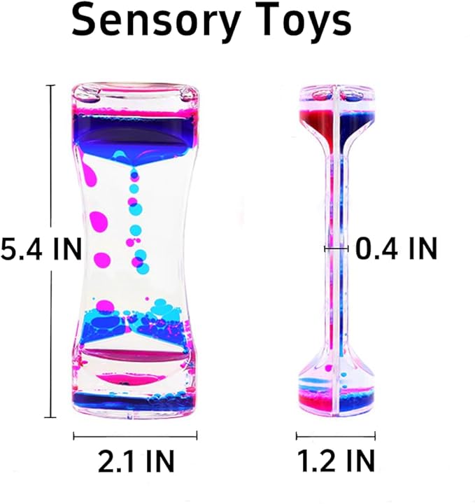 Oneshow Liquid Motion Bubbler Colorful Oil and Water Sensory Toys Bubbler Timer Stress Management Fidget Toy for Kids Calm Stress Relief Desk Toys for Office for Adults, 5 Pack
