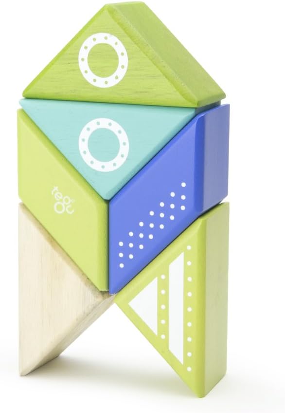 6 Piece Tegu Travel Pal Magnetic Wooden Block Set, Spaceship