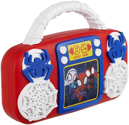 eKids Spidey and His Amazing Friends Toy Music Player, Toddler Toy with Built-in Music and Lights (Spidey)