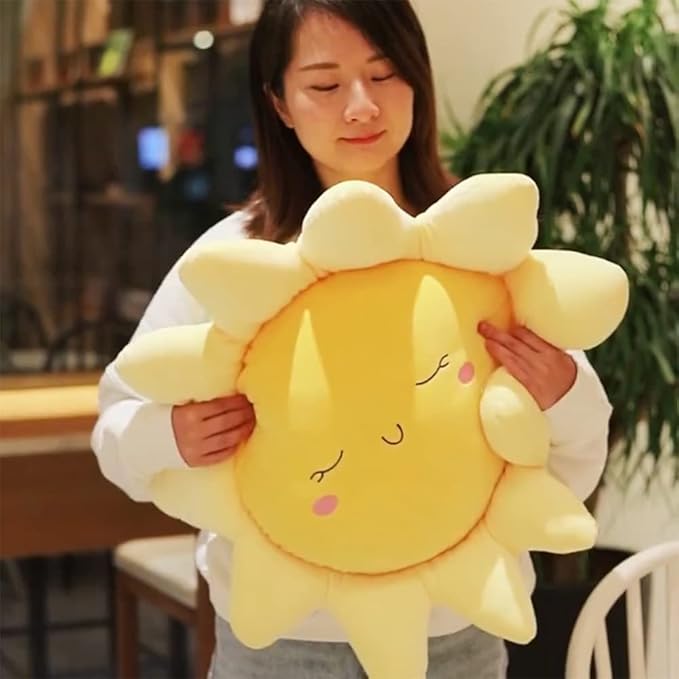 Flower Floor Pillow Sun Shape Cushion Cute Seating Pad Chair Cushion Oversized Throw Pillow,Cute Sun Pillow Plush Toy,for Home Decoration Kids Girls Women Gifts (sun 58 cm / 22.8 inch)