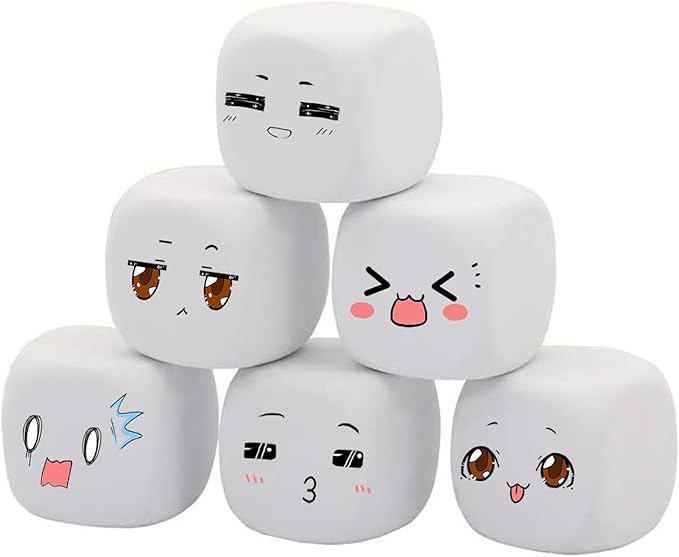 White EVA Foam Dices for Kids Graffiti-Building Blocks,Creative Painting, Party Supplies, 1.96 inchs, 12PCS