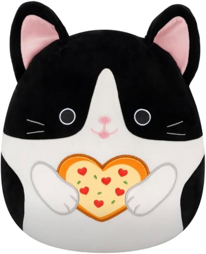Squishmallows 2025 Original 8-Inch Valentine Squad Plush - Collectible Soft & Squishy Mini Stuffed Animal Toy - Add to Your Squad - Gift for Kids, Girls & Boys (Cicely The Cat Pizza)