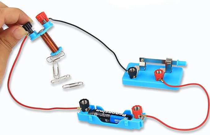 Science Experiment Magnets Set for Kids Electromagnet and Basic Circuit Tools Kit for School Lab Education Physics Projects DIY STEM Kit Educational Toys for Child