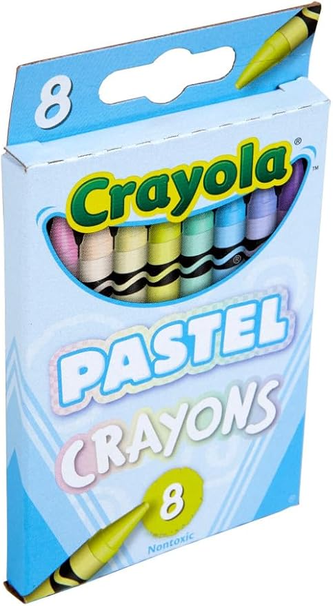 Crayola Pastel Crayons (8ct), Specialty Crayons for Kids, Art Supplies, Pair with Coloring Books, Gift for Kids, Ages 3, 4, 5