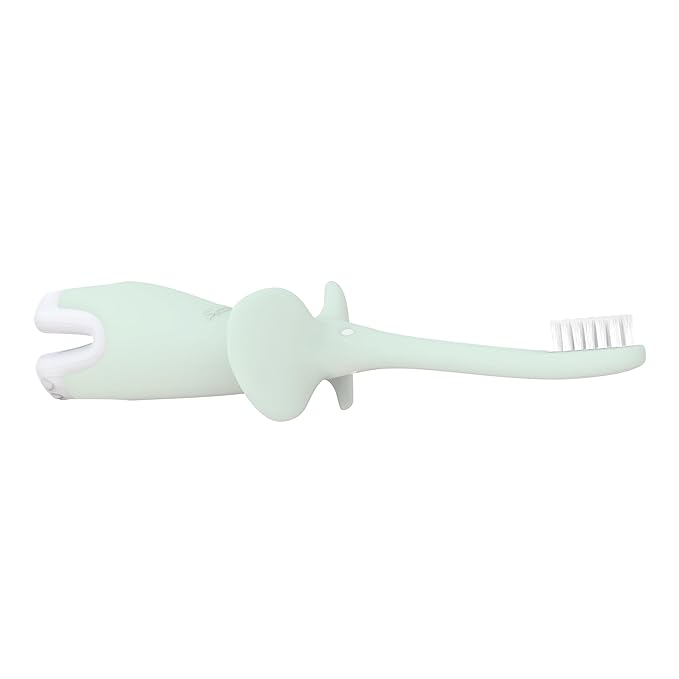 Dr. Brown's Infant-to-Toddler Toothbrush, Soft and Safe Baby Training Brush, Elephant, Mint, 0-3 years (Styles May Vary)