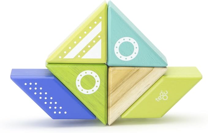 6 Piece Tegu Travel Pal Magnetic Wooden Block Set, Spaceship