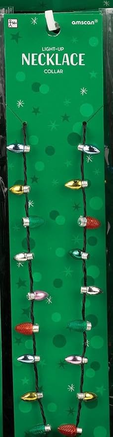 Amscan Multicolor Light Up Bulb Necklace - 30" (Pack Of 1) - Perfect For Festivals, Holidays & Events