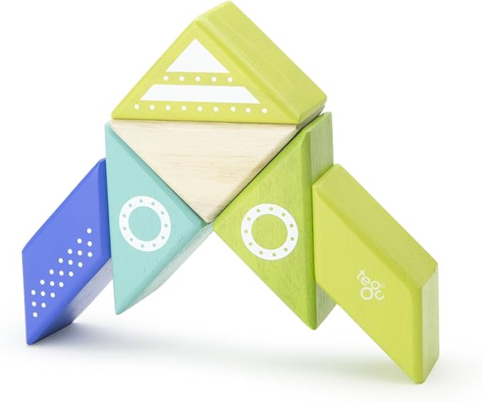 6 Piece Tegu Travel Pal Magnetic Wooden Block Set, Spaceship