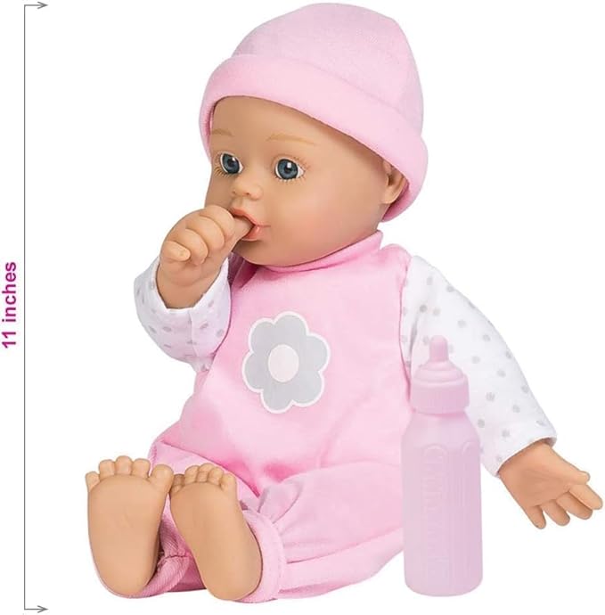 Adora Amazon Exclusive Sweet Babies Collection, 11” Soft and Cuddly Girl Baby Doll | Machine Washable, Birthday Gift For Ages 1+ - Baby Blossom, Pink/White