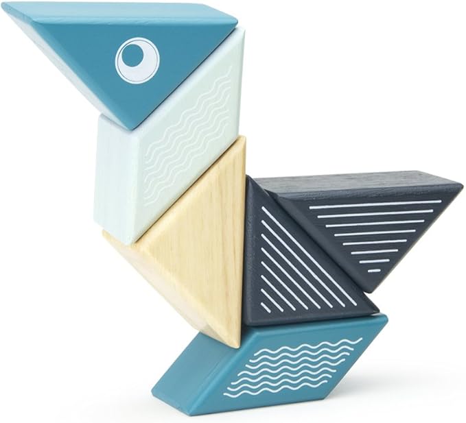 6 Piece Tegu Travel Pal Magnetic Wooden Block Set, Whale