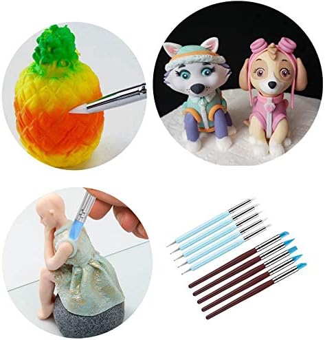 Yagugu Silicone Clay Sculpting Tool - 10Pcs Modeling Dotting Tool for Pottery Craft, Rock, Nail, Blending, Drawing