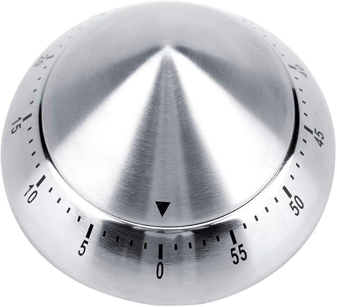 Kitchen Timers - Fashionable Stainless Steel 60 Minutes Count Down Mechanical Cooking Timer Silver - Kids Vintage Analog Colored Clock Bulk Alarm Mechanical Kitchen Decorative Anim (Silver)