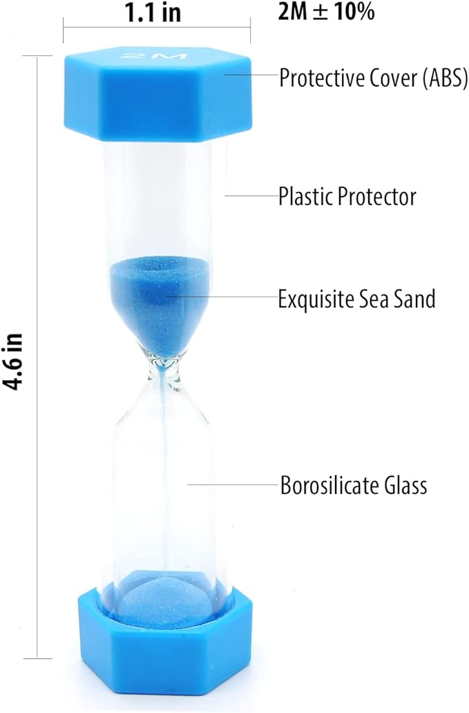 Kids U Shaped Toothbrush with 2 Minutes Sand Timer,Toddler Toothbrush for Childrens Whole Mouth Kid Toothbrushes (2-6 Year, Blue)