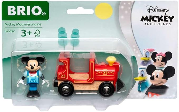 BRIO Disney Mickey Mouse & Engine Train Set - Perfect Toy for Kids Age 3 Years and Up | Multicolor | Compatible with All BRIO Railway Toys | Develops Important Skills | Child Safe