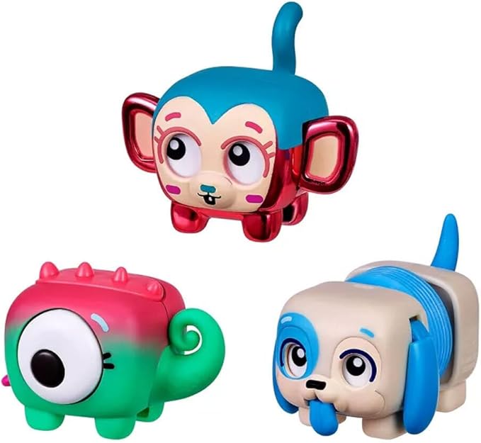 Little Live Pets - Squirkies: 3 Pack: Metallic Cheeky Pop Monkey | Interactive Fidget Toys, Fidget Feature, Click, Flick, Tangle, Pop, 30+ to Collect, Multiple Fidget Points, for Kids Ages 5+.