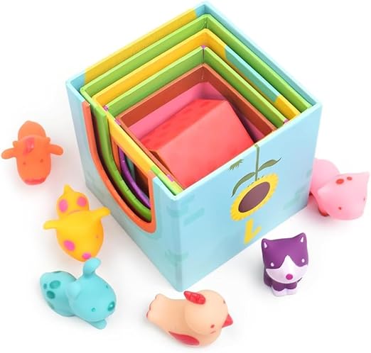 DJECO Topanifarm Blocks - Build a Farm, Wooden Blocks & Animal Toys for Home, School or Gifts - Fun & Creative for Family & Friends - Playful, Educational Toys for Preschool, Kids Months 18+