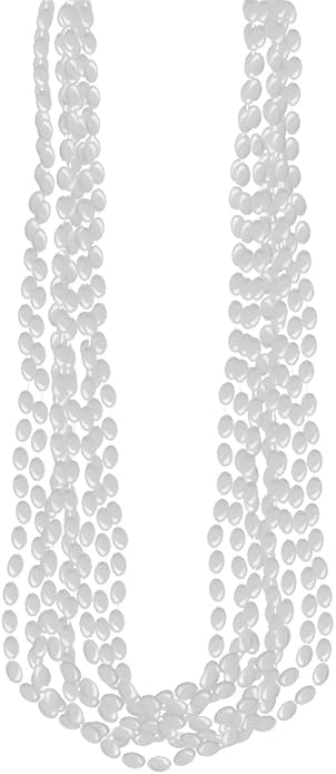 Silver Metallic Bead Necklaces, Party Accessory, 48 Ct.