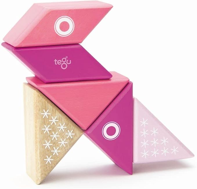 6 Piece Tegu Travel Pal Magnetic Wooden Block Set, Kitty