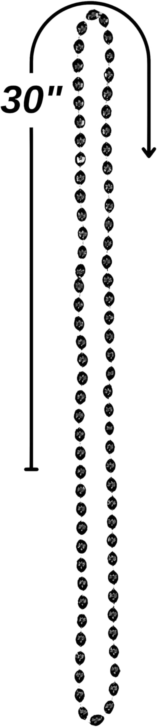 Sparkling Black Metallic Oval Bead Party Necklaces (50 Pcs.) - 30" - Elegant & Vibrant Accessories - Perfect for Any Occasion