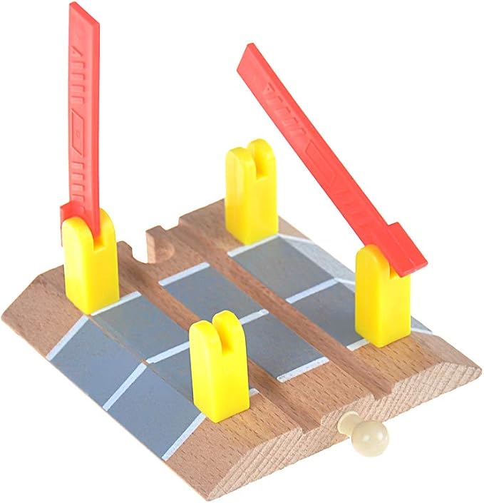 11 Pack Wooden Train Tracks Sets Toys,Male-Male Female-Female Bump Track,Crossing Bridge Train Track Toys,Cross Track and Stop Track Compatible with All Major Brands,Railroad Toy Accessories