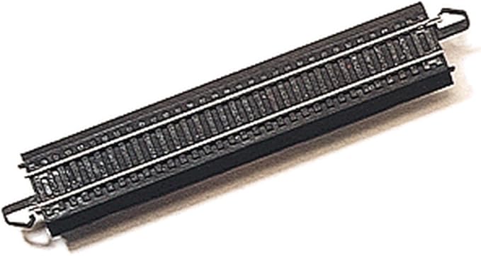 Bachmann Trains - Snap-Fit E-Z TRACK 9” STRAIGHT TRACK (4/card) - STEEL ALLOY Rail With Black Roadbed - HO Scale (44411)