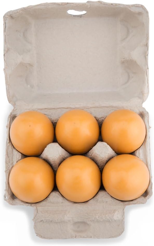 New Classic Toys Wooden Pretend Play Toy for Kids Six Wooden Eggs Cooking Simulation Educational Toys and Color Perception Toy for Preschool Age Toddlers Boys Girls