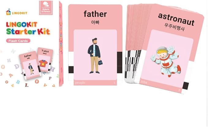 Premium Korean-English Bilingual Talking Flashcards | Educational Toy for Toddlers, Boys & Girls | Language Learning Tool with Clear Pronunciation & Sound Effects