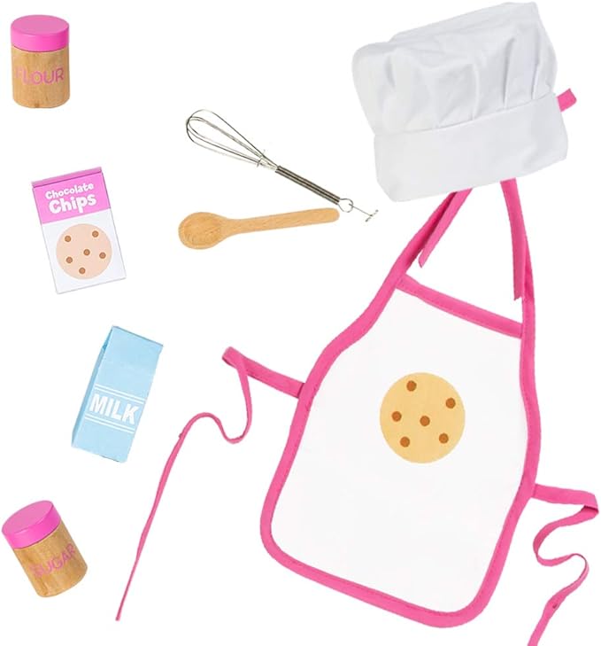 Adora Amazon Exclusive Amazing World Premium Quality Love to Bake Wooden Play Set with 20 Pieces Doll Accessories, Perfect Gift for Ages 6+