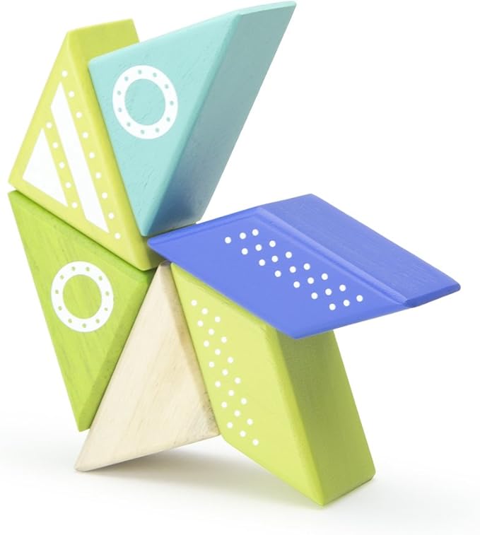 6 Piece Tegu Travel Pal Magnetic Wooden Block Set, Spaceship